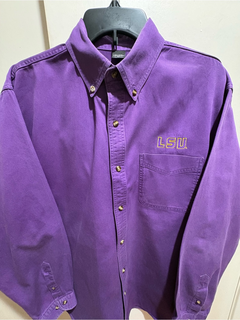 LSU Purple Button-Down Oxford Shirt